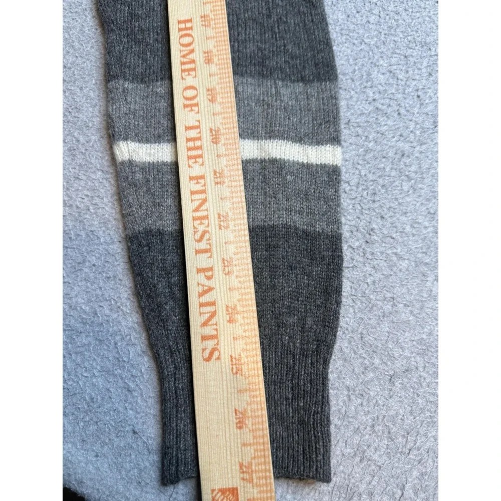 Aeropostale Sweater Mens XL Striped Grey Charcoal Wool Blend A87 Crewneck